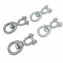 4 Pcs Galvanized Steel 3/8" Jaw & Eye Swivel Marine Mooring 2,250 lbs WLL