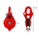 0.5 Ton (1,000 lbs WLL) Single Sheave Snatch Block Pulley with Shackle – Heavy Duty Cable Wire Rope Pulley for Rigging, Lifting & Yarding