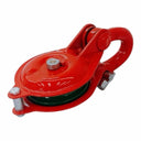 0.5 Ton (1,000 lbs WLL) Single Sheave Snatch Block Pulley with Shackle – Heavy Duty Cable Wire Rope Pulley for Rigging, Lifting & Yarding
