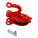 0.5 Ton (1,000 lbs WLL) Single Sheave Snatch Block Pulley with Shackle – Heavy Duty Cable Wire Rope Pulley for Rigging, Lifting & Yarding