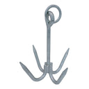 1KG Grapnel Anchor Hook – Hot Dipped Galvanized 4-Flute Folding Grappling Anchor with Ring, 11.5" Marine Anchor for Kayak, Small Boat, Fishing, Yacht