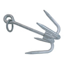 2KG Grapnel Anchor Hook – Hot Dipped Galvanized 4-Flute Folding Grappling Anchor with Ring, 12-1/4" Marine Anchor for Kayak, Small Boat, Fishing, Yacht