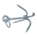 2KG Grapnel Anchor Hook – Hot Dipped Galvanized 4-Flute Folding Grappling Anchor with Ring, 12-1/4" Marine Anchor for Kayak, Small Boat, Fishing, Yacht