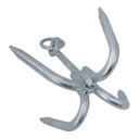 3KG Grapnel Anchor Hook – Hot Dipped Galvanized 4-Flute Folding Grappling Anchor with Ring, 16.5" Marine Anchor for Kayak, Small Boat, Fishing, Yacht