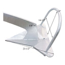 25KG (55 lb) Galvanized Steel Boat Shovel Anchor, Hot Dipped Fixed Scoop Anchor for Yacht, Sailboat & Marine Use, Heavy Duty