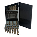 18 Pc SAE Tap & Drill Set – #6 to 1/2" Fine Thread Tap & Drill Bit Kit, Metal Threading & Drilling Set