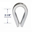 20 Pcs 1/4" Marine T316 Stainless Steel Heavy Duty Wire Rope Thimble, Cable Thimble for Rigging, Shade Sail & Cable Protection