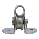 4 Pcs Marine Boat Pulley Block 1/4" Surface Mount – T304 Stainless Steel Sheave Block for Sailboat, Dock & Rigging Hardware, Corrosion Resistant Marine Grade Pulley