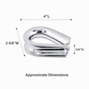 4 Pcs 9/16" Marine T316 Stainless Steel Heavy Duty Wire Rope Thimble for Rigging