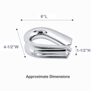 1" Marine T316 Stainless Steel Heavy Duty Wire Rope Thimble, Cable Thimble for Rigging, Shade Sail & Cable Protection