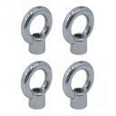 4 Pcs 1" T316 Stainless Steel Eye Nut – Lifting Eye Nut UNC Thread 7,500 lb WLL for Marine, Rigging & Hoisting