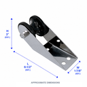 6-1/2" x 1-7/8" T316 Stainless Steel Anchor Bow Roller – Marine Boat Roller for Docking & Anchor Control