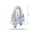 3-1/2" Heavy Duty Wire Rope Clip – Hot Dip Galvanized Drop Forged Cable Clamp for Rigging & Securing
