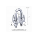 2-1/4" Heavy Duty Wire Rope Clip – Hot Dip Galvanized Drop Forged Cable Clamp for Rigging & Securing