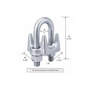 2-1/2" Heavy Duty Wire Rope Clip – Hot Dip Galvanized Drop Forged Cable Clamp for Rigging & Securing