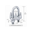 2-3/4" Heavy Duty Wire Rope Clip – Hot Dip Galvanized Drop Forged Cable Clamp for Rigging & Securing