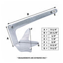 Heavy Duty 2KG 4.4 lbs Bruce Claw Anchor, Hot Dipped Galvanized Steel Boat Anchor for Yacht, Sailboat, Marine Docking, Mooring, Sand, Mud, Rock, and Gravel Bottoms