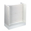 Shaped Slatwall Gondola Display 48" W x 24" D x 54" H, Double Sided Retail Floor Merchandising Fixture for Store, Boutique, Trade Show, and Showroom