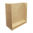 Shaped Slatwall Gondola Display 48" W x 24" D x 54" H, Double Sided Retail Floor Merchandising Fixture for Store, Boutique, Trade Show, and Showroom