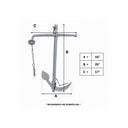 Heavy Duty 7KG Hot Dipped Galvanized Foldable Admiralty Anchor, Boat Kedge Anchor for Yacht, Sailboat, Docking, Mooring, and Marine Use