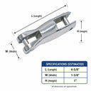 22mm T316 Stainless Steel Fixed Anchor Connector Link, Heavy Duty Marine Boat Chain Link for Anchor, Mooring, Dock, Yacht, and Rigging Use