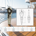 T316 Stainless Steel Swageless Eye Terminal for Cable Railing, Marine Boat Wire Rope End Fitting for Deck, Balcony, Stair, and Dock