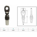 T316 Stainless Steel Swageless Eye Terminal for Cable Railing, Marine Boat Wire Rope End Fitting for Deck, Balcony, Stair, and Dock