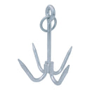 Galvanized 4-Flute Prong Claws Anchor Grapnel, Compact Marine Boat Anchor for Small Boats, Kayaks, Canoes, and Docking