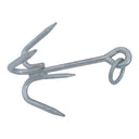 Galvanized 4-Flute Prong Claws Anchor Grapnel, Compact Marine Boat Anchor for Small Boats, Kayaks, Canoes, and Docking