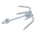 Galvanized 4-Flute Prong Claws Anchor Grapnel, Compact Marine Boat Anchor for Small Boats, Kayaks, Canoes, and Docking