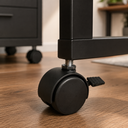 2" Black Swivel Caster with Brake, PVC Nylon Wheel with Threaded Stem for Retail Displays, Carts, Cabinets, and Furniture