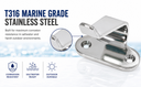 Marine Stainless Steel Side Mount Lashing Hooks for Cargo net,Boat,Yacht,1.5"H