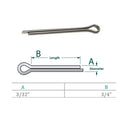 Marine Stainless Steel Cotter Pin Clip Split Pin Hardware 3/32" x 3/4", 2 Pcs