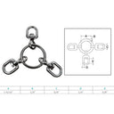 10 Pcs 1/4" Rolling Fishing 3 Way Swivels Ring Tackle Fishing Boat, Stainless Steel