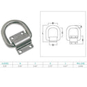 4 Pcs Marine Boat Stainless Steel 316 5/8" Bolt-On Lashing Ring D-Ring Anchor Tie Down