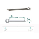 Marine Stainless Steel Cotter Pin Clip Split Pin Hardware 1/8" x 1-1/4", 2 Pcs