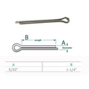 Marine Stainless Steel Cotter Pin Clip Split Pin Hardware 5/32" x 1-1/4", 10 Pcs