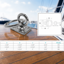 Marine Stainless Steel T304 Square Swivel Pad Eye with Ring, Welded Formed Anchor Plate for Boat, Dock, Tie Down, Rope, and Cable Hardware