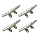 8" Boat Cleat Marine Trimline Dock Cleats 316 Stainless Steel Flat Top, 4 Pcs