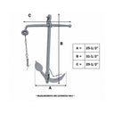 Heavy Duty 25KG Hot Dipped Galvanized Foldable Admiralty Anchor, Boat Kedge Anchor for Yacht, Sailboat, Docking, Mooring, and Marine Use