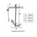 Heavy Duty 35KG Hot Dipped Galvanized Foldable Admiralty Anchor, Boat Kedge Anchor for Yacht, Sailboat, Docking, Mooring, and Marine Use