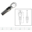Marine Boat 1/8" Swageless Eye Terminal Cable Rail Wire Rope Stainless Steel 4Pcs