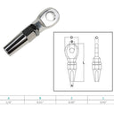 Marine Boat 1/4" Swageless Eye Terminal Cable Rail Wire Rope Stainless Steel