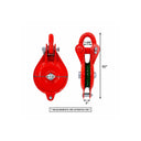 1.5 Ton (3,000 lbs WLL) Single Sheave Snatch Block Pulley with Shackle – Heavy Duty Cable Wire Rope Pulley for Rigging, Lifting & Yarding