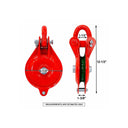 2 Ton (4,000 lbs WLL) 6" Single Sheave Snatch Yarding Block Pulley with Shackle – Heavy Duty Cable Wire Rope Pulley for Rigging, Lifting & Yarding