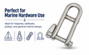 4 Pcs 1/4" Marine Halyard Shackle Captive Pin Cross Bar 750 Lb WLL, Stainless Steel