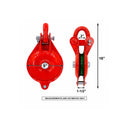 4 Ton (8,000 lbs WLL) Single Sheave Snatch Yarding Block Pulley with Shackle – Heavy Duty Cable Wire Rope Pulley for Rigging, Lifting & Yarding