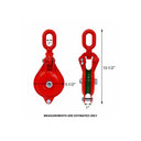 1.5 Ton Snatch Block Pulley, Single Sheave Yarding Block, Oval Eye Wire Rope Pulley, 3,000 Lbs WLL for Logging, Rigging, Towing