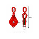 2 Ton Snatch Block Pulley, Single Sheave Yarding Block, Oval Eye Wire Rope Pulley, 4,000 Lbs WLL for Logging, Rigging, Towing