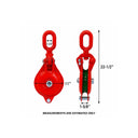 5 Ton Snatch Block Pulley, Single Sheave Yarding Block, Oval Eye Wire Rope Pulley, 10,000 Lbs WLL for Logging, Rigging, Towing